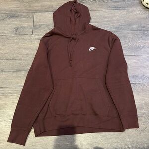 Nike Men's Maroon/Burgundy Fleece Hoodie Size L